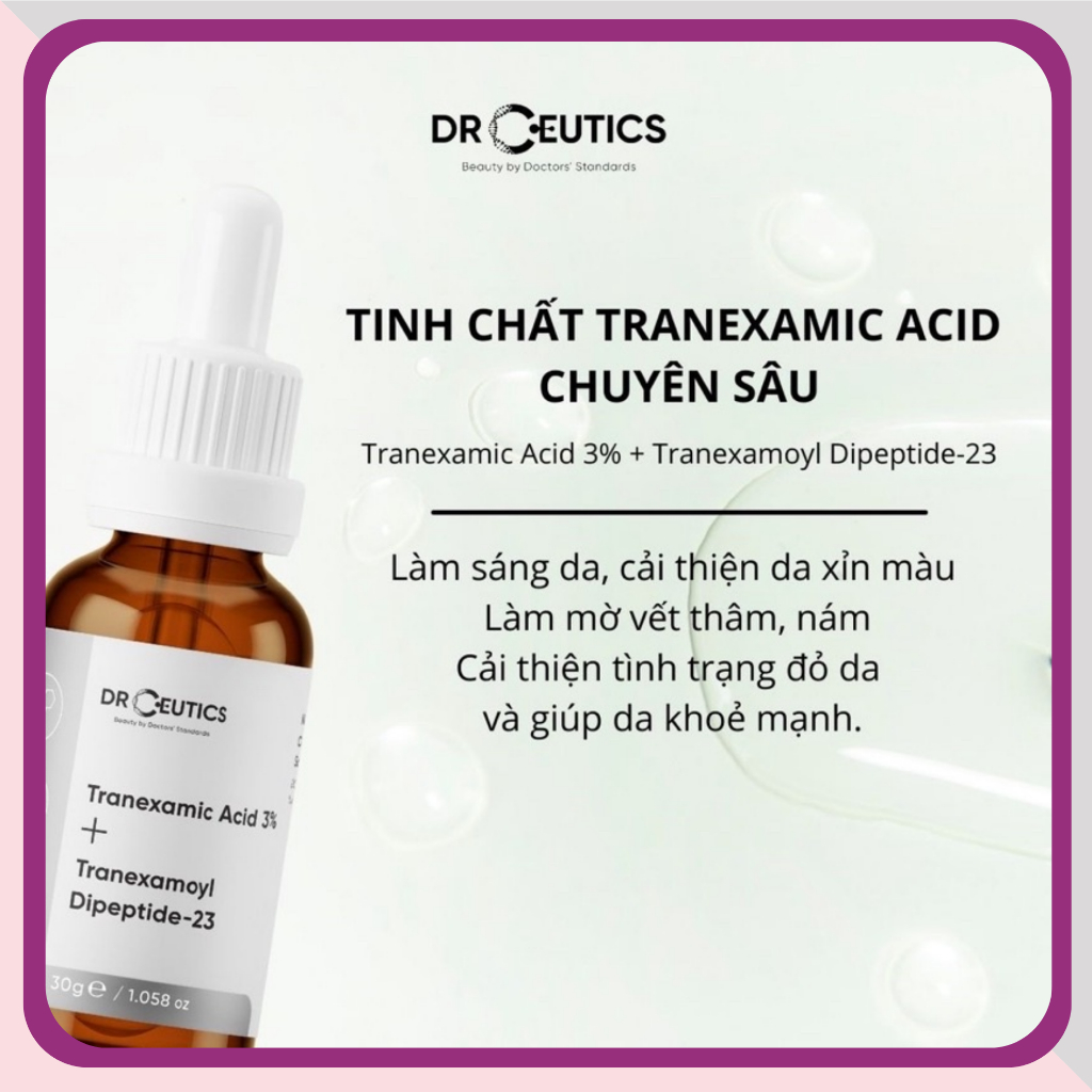 Serum TXA DrCeutics - Giảm Thâm Đỏ, Mờ Nám Sạm, Sáng Da - Tranexamic Acid 3% + Tranexamoyl Dipeptide-23