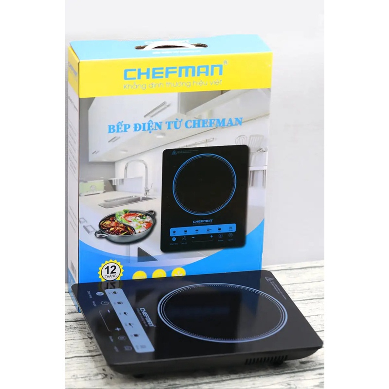 Bếp điện từ CHEFMAN CM-222 cảm ứng mặt kính, bếp từ đơn chính hãng công suất 2200W