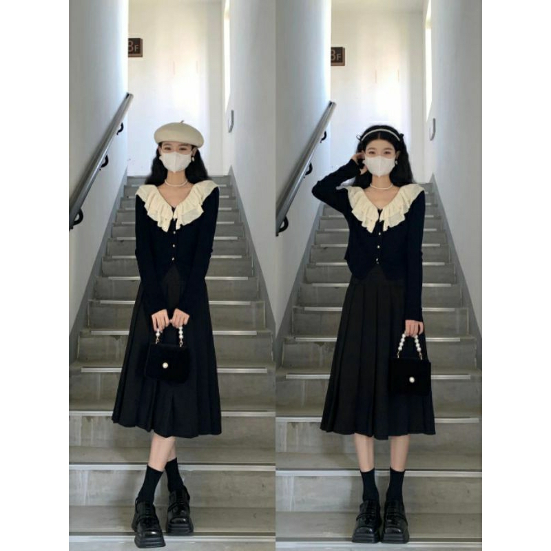 Áo len tăm cổ bèo tiểu thư siêu xinh