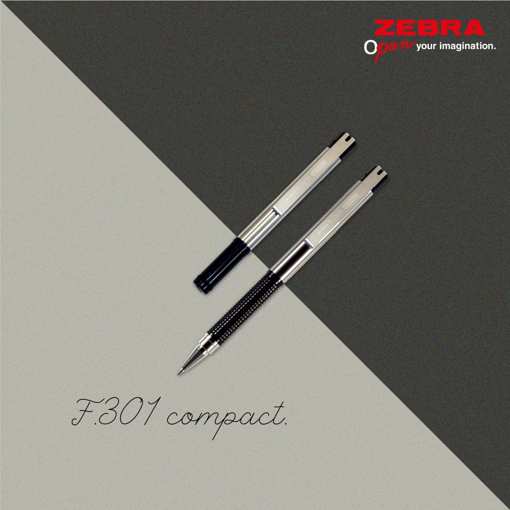 Viết Bi Zebra F301 Compact 0.7mm [Chính hãng] - mực xanh (Tặng hộp đựng viết cao cấp)