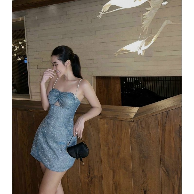 đầm body nhu 2 dây kết đa