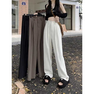 Quần tây công sở ống rộng lưng cao co dãn chất vải GOLD HÀN mềm cao cấp basic DELIZ