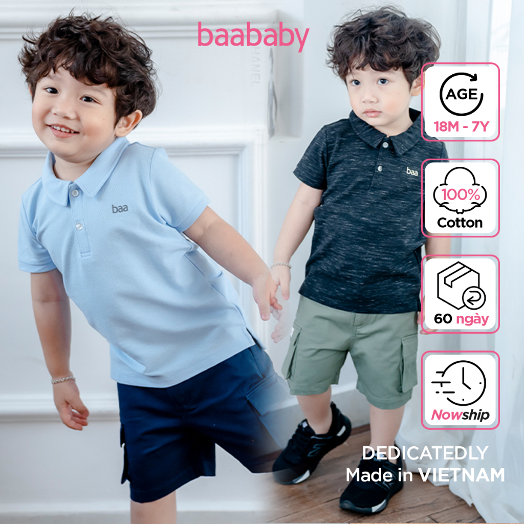 Quần short bé trai, quần khakis, quần sooc bé trai Baa Baby quần túi hộp cao cấp cho bé từ 1 tuổi - 7 tuổi- S-BT-QU35N