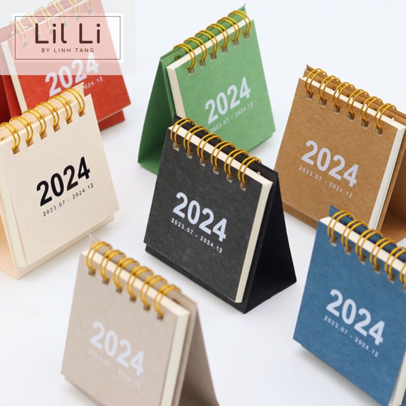 Lịch để bàn mini 2024 dễ thương kiểu dáng vintage