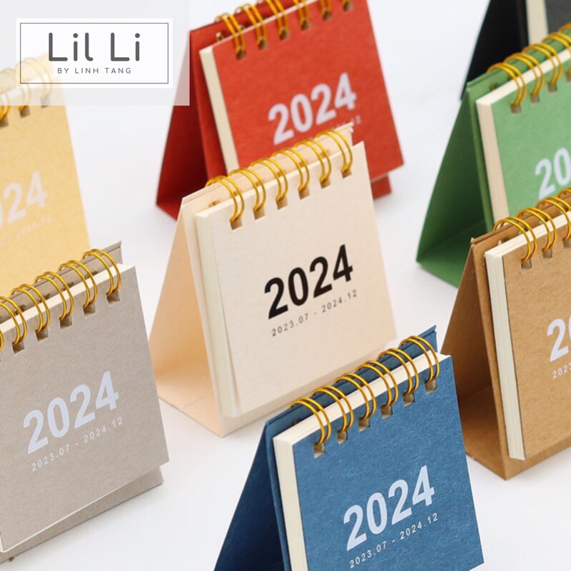 Lịch để bàn mini 2024 dễ thương kiểu dáng vintage