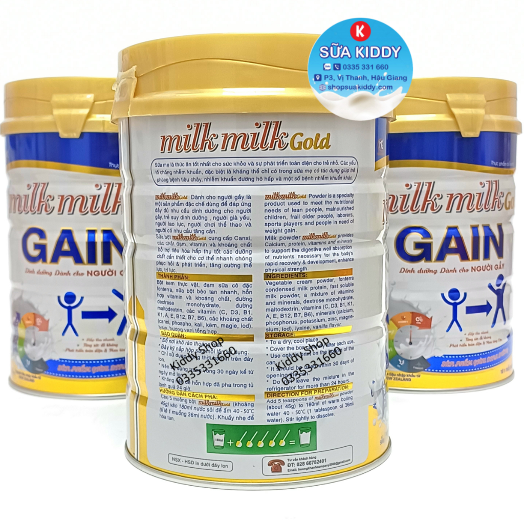 Sữa TĂNG CÂN dành cho người gầy Milkmilk Gain 900g