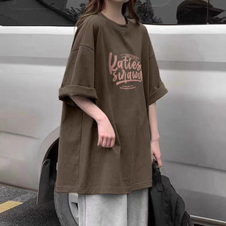 FOCUS local brand vintage Nâu form rộng áo phông nữ bigsize unisex áo thun ulzzang 100%cotton
