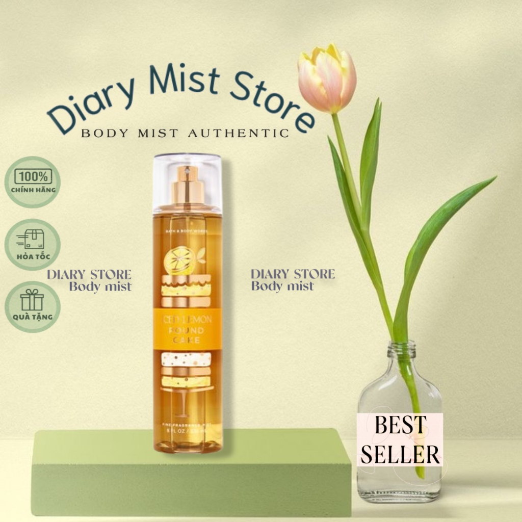 𝐃𝐢𝐚𝐫𝐲𝐦𝐢𝐬𝐭.𝐬𝐭𝐨𝐫𝐞 Xịt Thơm Toàn Thân Bath & Body Works - ICED LEMON POUND CAKE