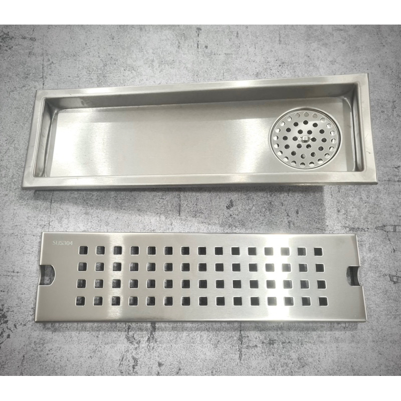 Thoát sàn chống mùi inox sus 304, lỗ thoát lệch, 10x60cm