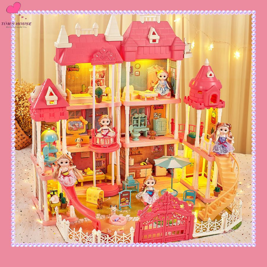 Nhà Búp Bê Barbie Mô Hình Biệt Thự Cỡ Lớn Nhiều Tầng Giá Rẻ Cho Bé Gái