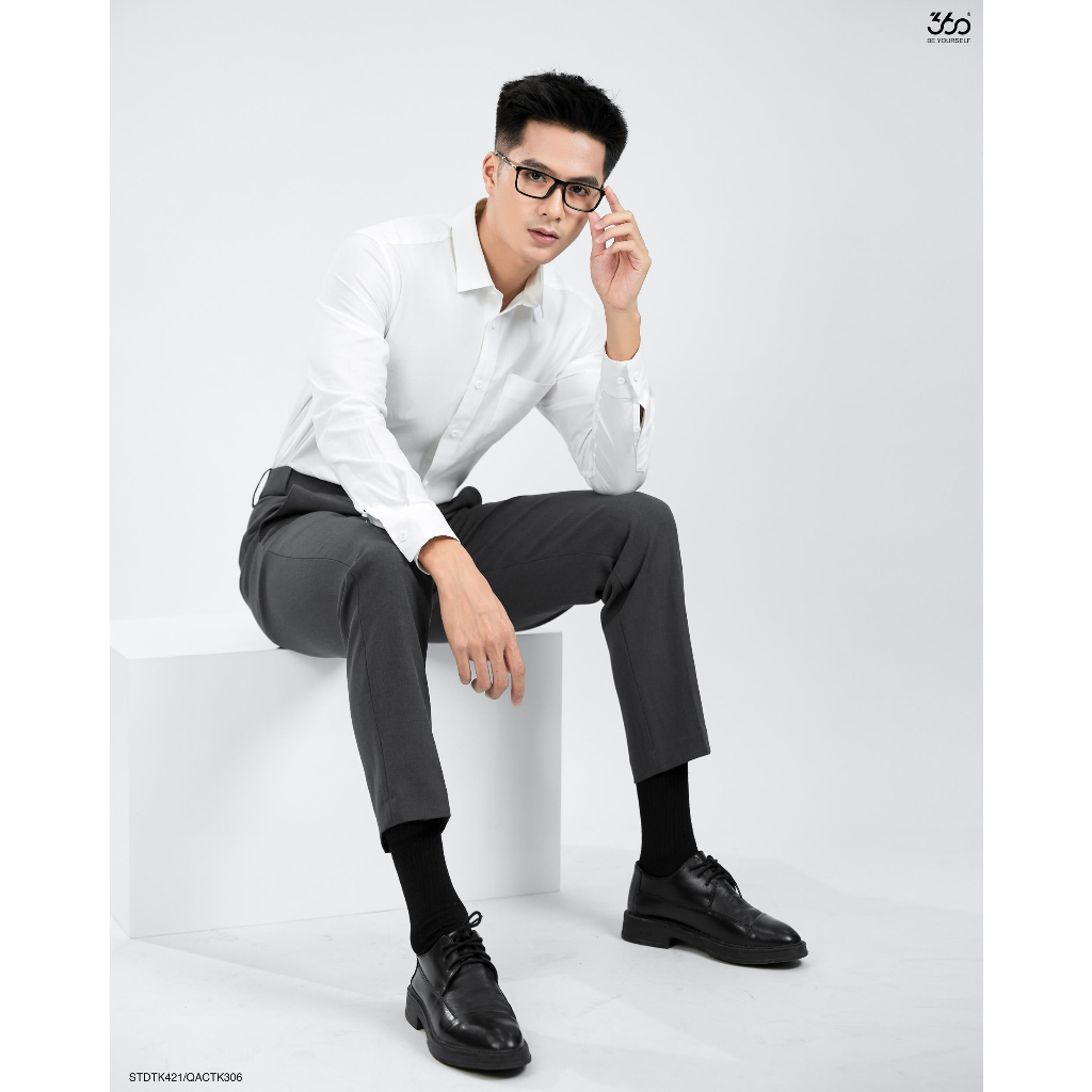 Áo sơ mi nam dài tay cổ bẻ thương hiệu 360 Boutique chất liệu cotton cao cấp - STDTK421