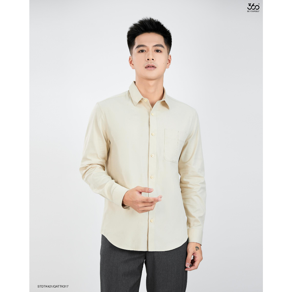 Áo sơ mi nam dài tay cổ bẻ thương hiệu 360 Boutique chất liệu cotton cao cấp - STDTK421