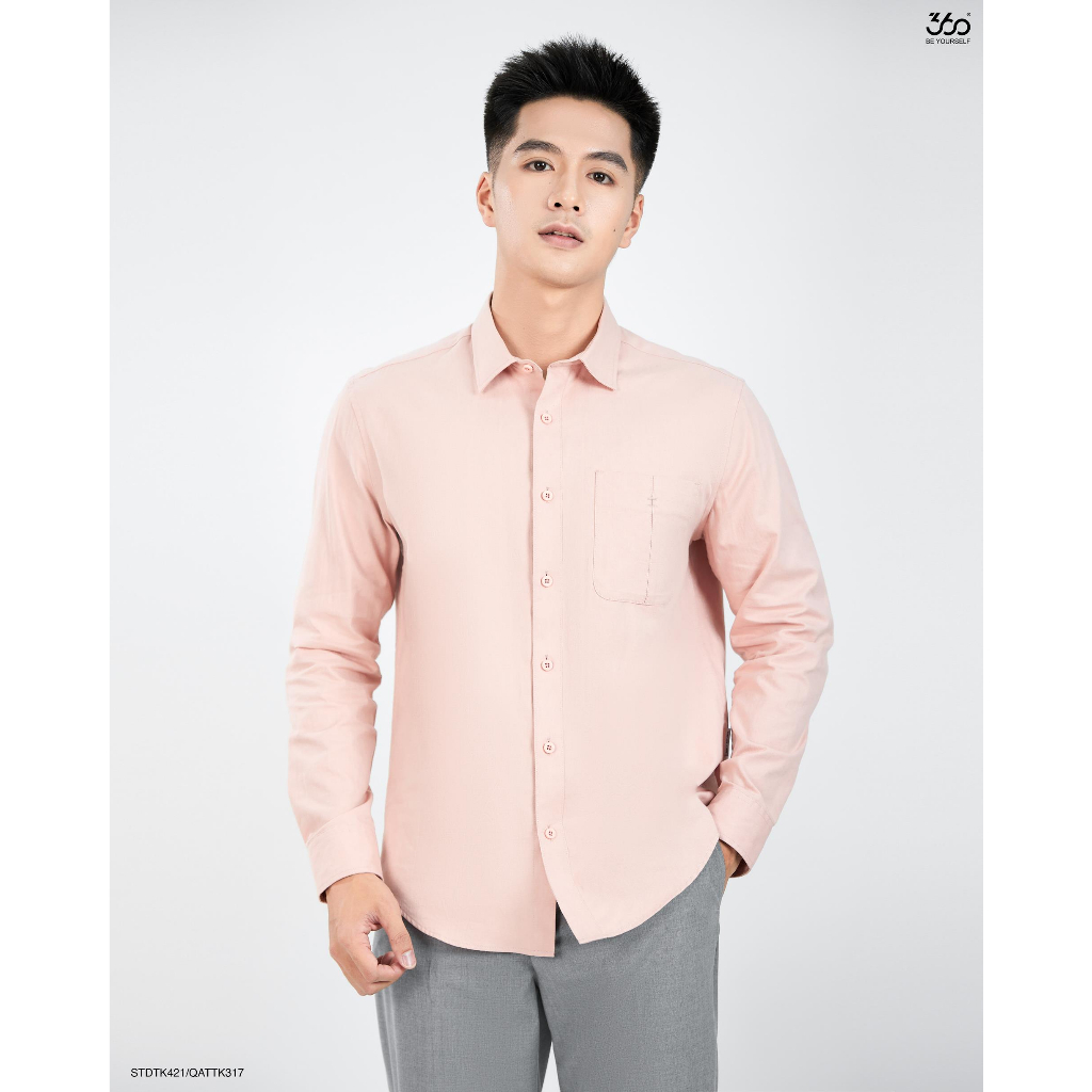 Áo sơ mi nam dài tay cổ bẻ thương hiệu 360 Boutique chất liệu cotton cao cấp - STDTK421