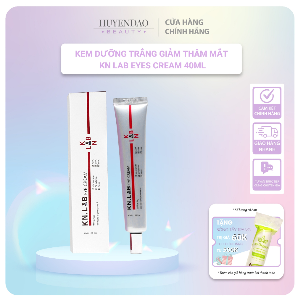 KEM DƯỠNG TRẮNG GIẢM THÂM MẮT KN.LAB EYES CREAM 40ML, KEM MẮT, GIẢM THÂM MẮT, QUẦNG THÂM, KN.LAB, KA
