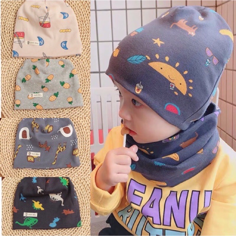 Mũ cotton thu đông cao cấp cho bé 6 tháng-5 tuổi