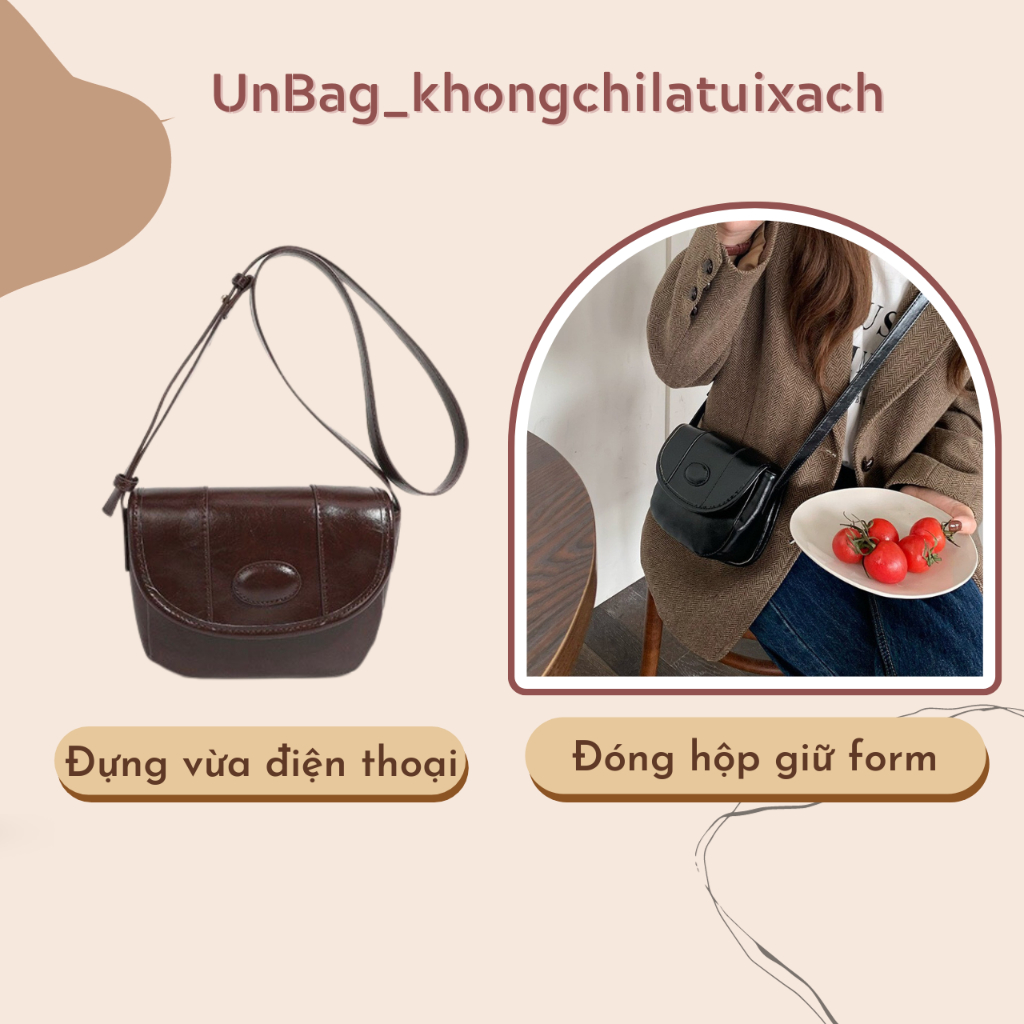 Túi xách nữ đeo chéo retro basic da Pu