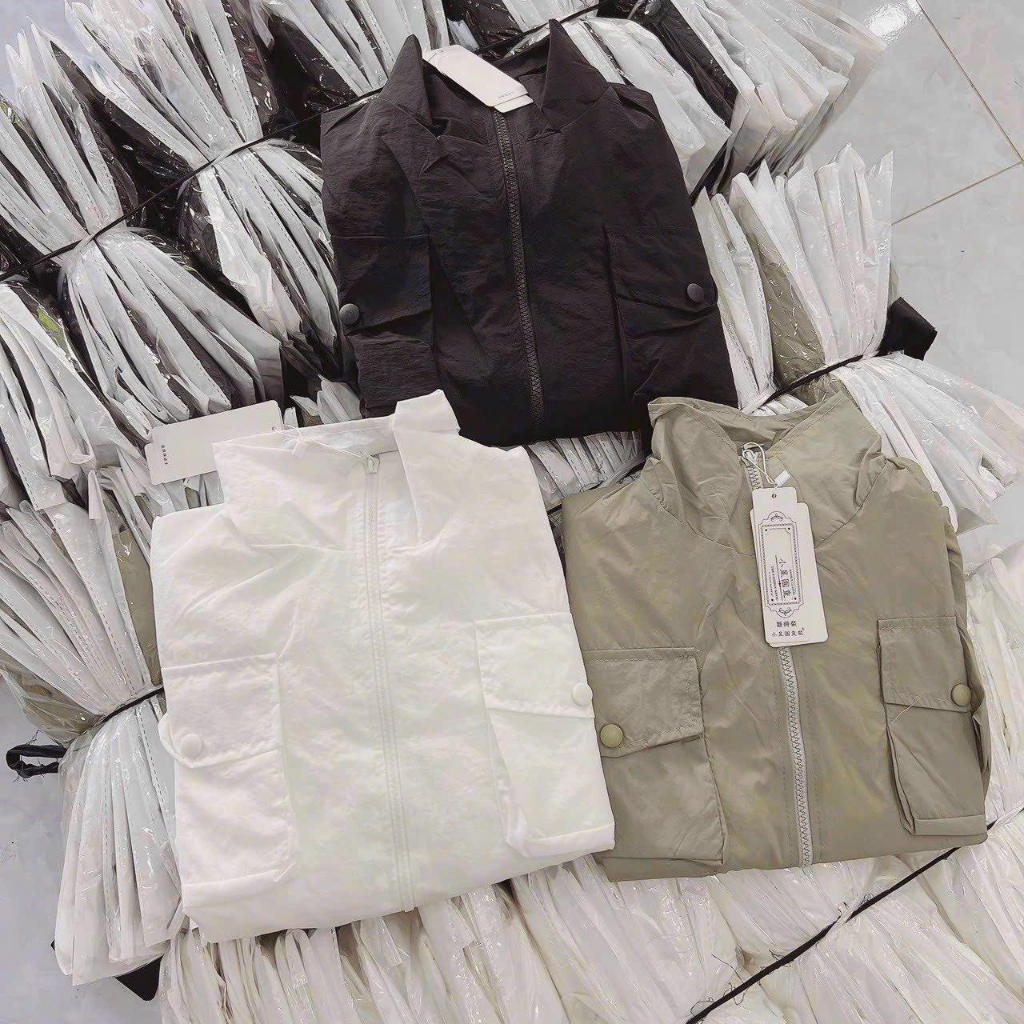 Áo Khoác Gió - Áo Khoác Dù Nữ Cổ Bẻ Trượt Rút Dây Siêu Hot TP990