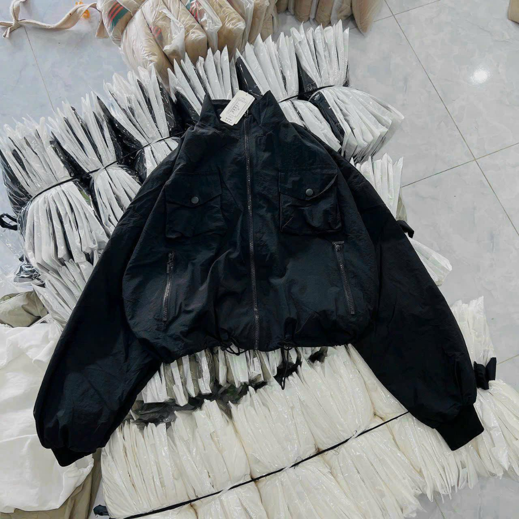 Áo Khoác Gió - Áo Khoác Dù Nữ Cổ Bẻ Trượt Rút Dây Siêu Hot TP990