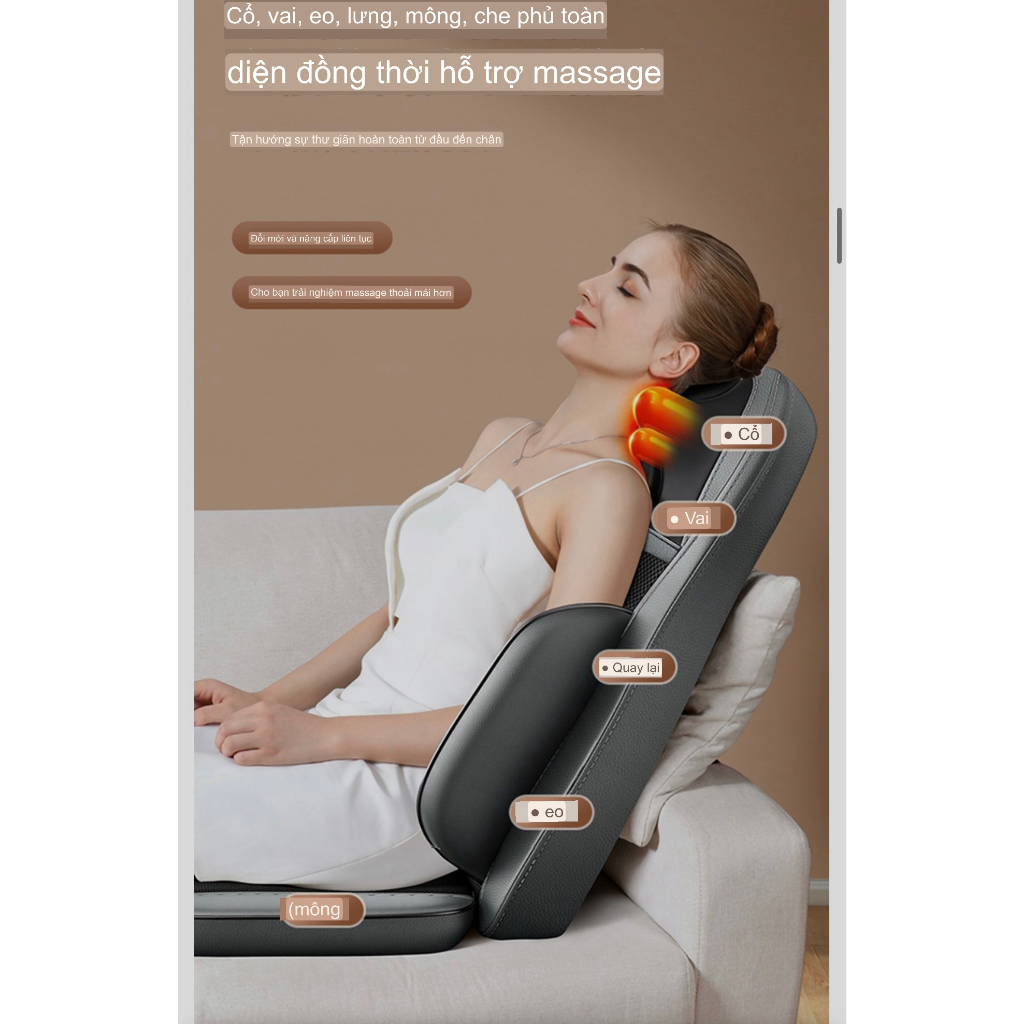 Đệm, Ghế Massage EMS K01 - Mát Xa Cổ Vai Gáy, Lưng 3D Chuyên Sâu, Rung Đệm Mông, Túi Khí, Và Nhiệt Hồng Ngoại