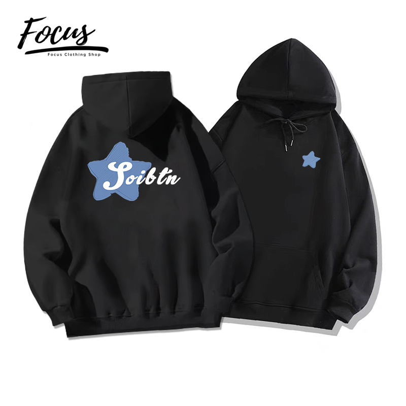 FOCUS local brand fashion vintage Đen nữ dài tay áo hoodie nữ  bigsize ulzzang 100%cotton