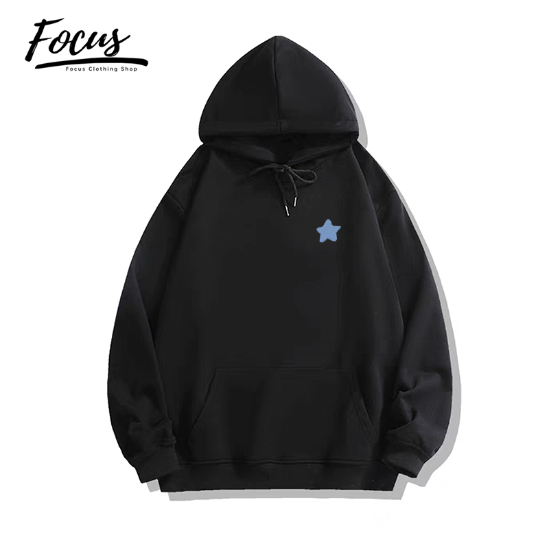 FOCUS local brand fashion vintage Đen nữ dài tay áo hoodie nữ  bigsize ulzzang 100%cotton