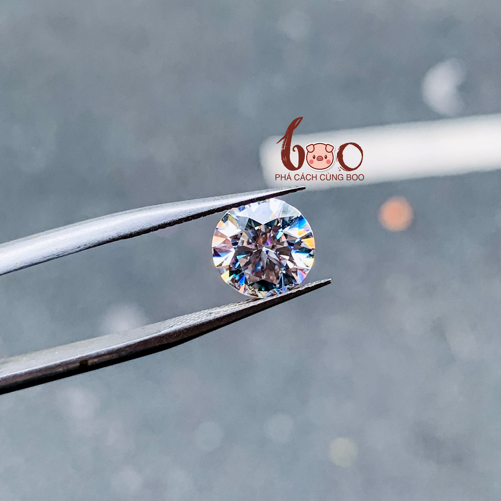 Kim cương nhân tạo Mỹ Moissanite nước D, độ sạch: FL Thử bút lên vạch đỏ Kèm Kiểm Định GRA