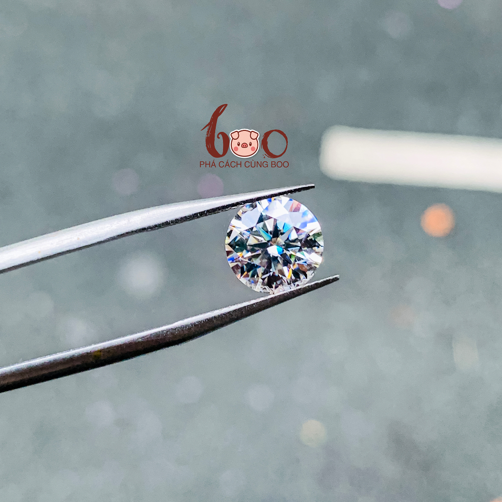 Kim cương nhân tạo Mỹ Moissanite nước D, độ sạch: FL Thử bút lên vạch đỏ Kèm Kiểm Định GRA