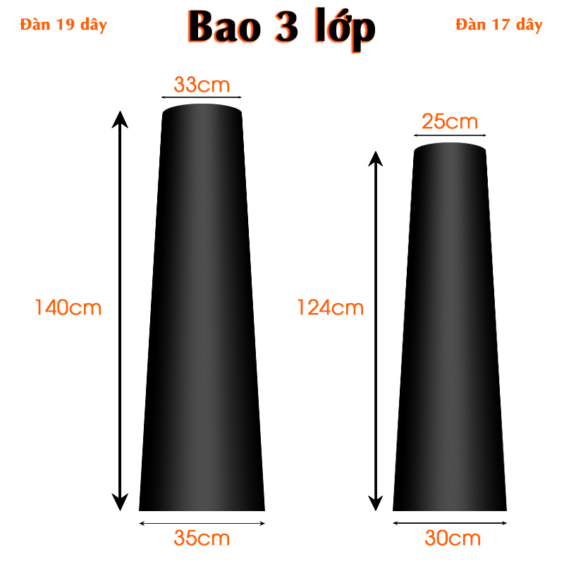 Bao Da Đàn Tranh 1-3 lớp - đàn 17 dây và đàn 19 dây