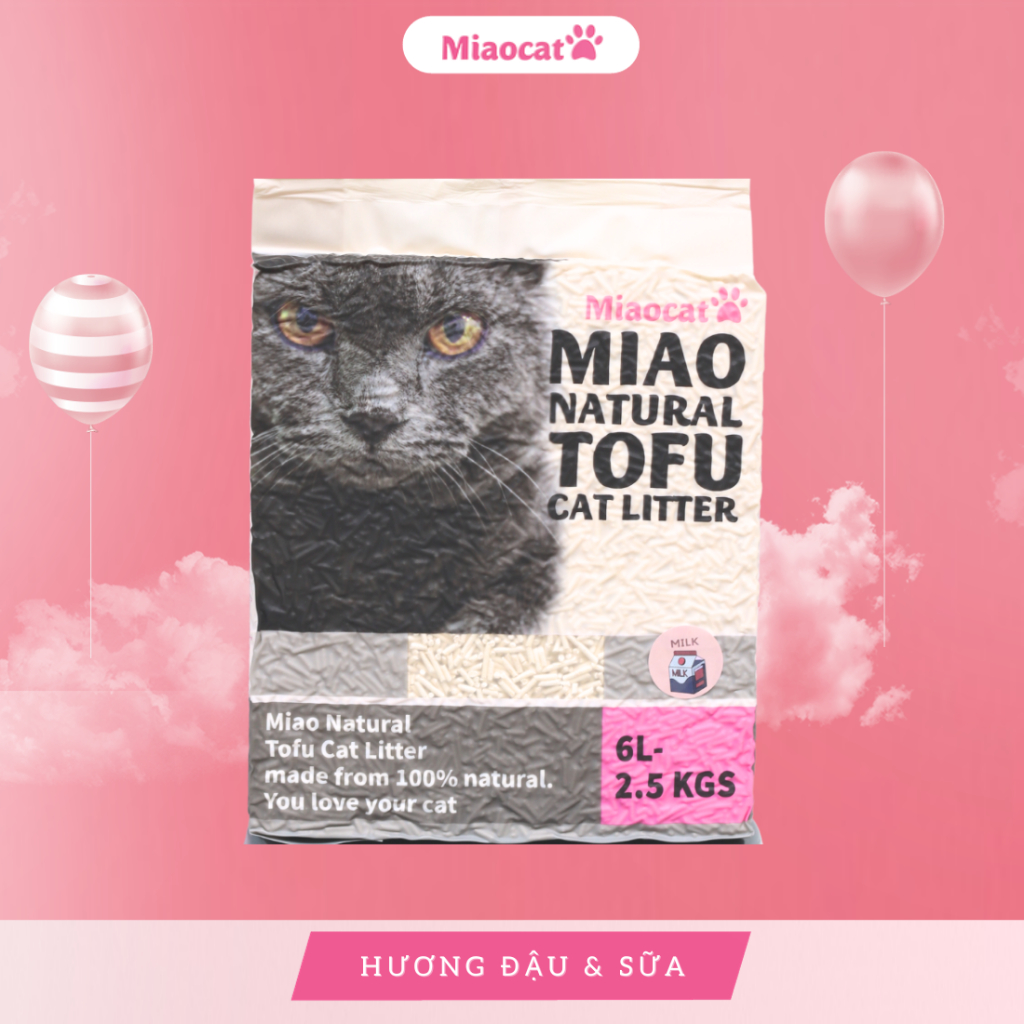 Cát vệ sinh đậu nành MIAO 6L cho mèo - Hương Đậu&Sữa - MIAOCAT