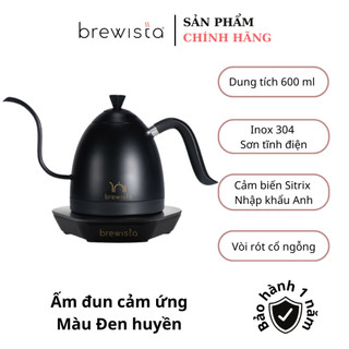 Ấm đun cảm ứng chuyên dụng rót cà phê Kettle 600ml - Đen tuyền (Chính hãng Brewista)
