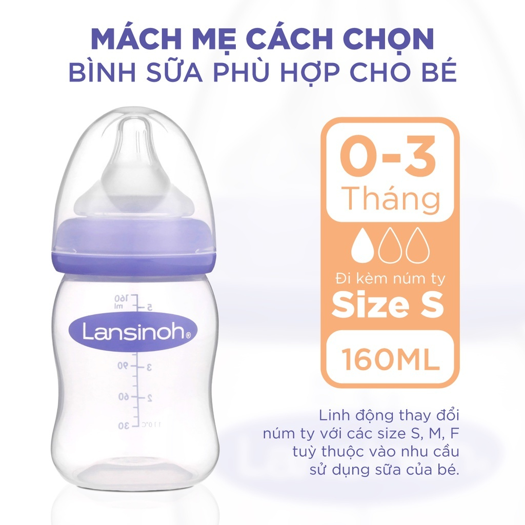 Bình Sữa Cổ Rộng Lansinoh Dung Tích 160ml