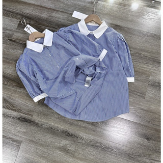 Áo sơmi sọc kẻ xanh