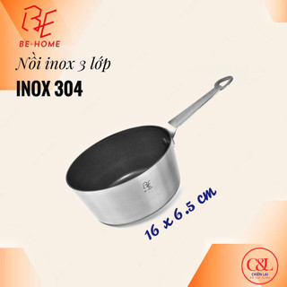 Chảo sâu inox chống dính 3 lớp đấy liền Behome 16*65