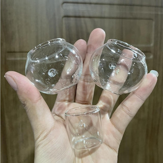 Cóng thủy tinh chim chào mào gắn sẵn tai cho cho lồng sinh , thái , vuông ,...