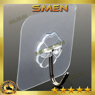 Bán sỉ 10 móc dính tường treo đồ siêu dính trong, Móc dính tường chịu lực hình dễ thương - SMEN
