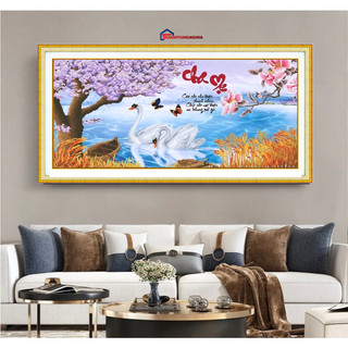 Tranh đính đá cha mẹ 91cm x 46cm