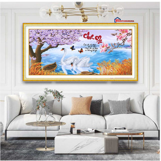 Tranh đính đá cha mẹ 91cm x 46cm