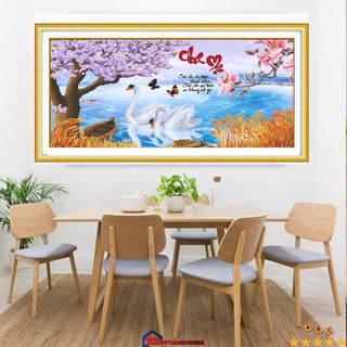 Tranh đính đá cha mẹ 91cm x 46cm