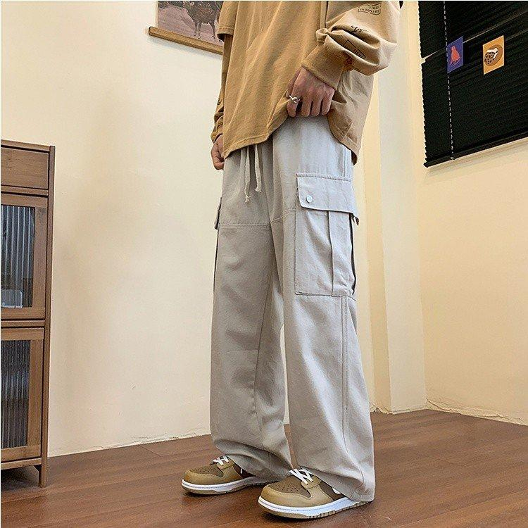 Quần túi hộp nam nữ vải kaki, phong cách ống rộng, quần ống suông 2023 hiphop69 Q002