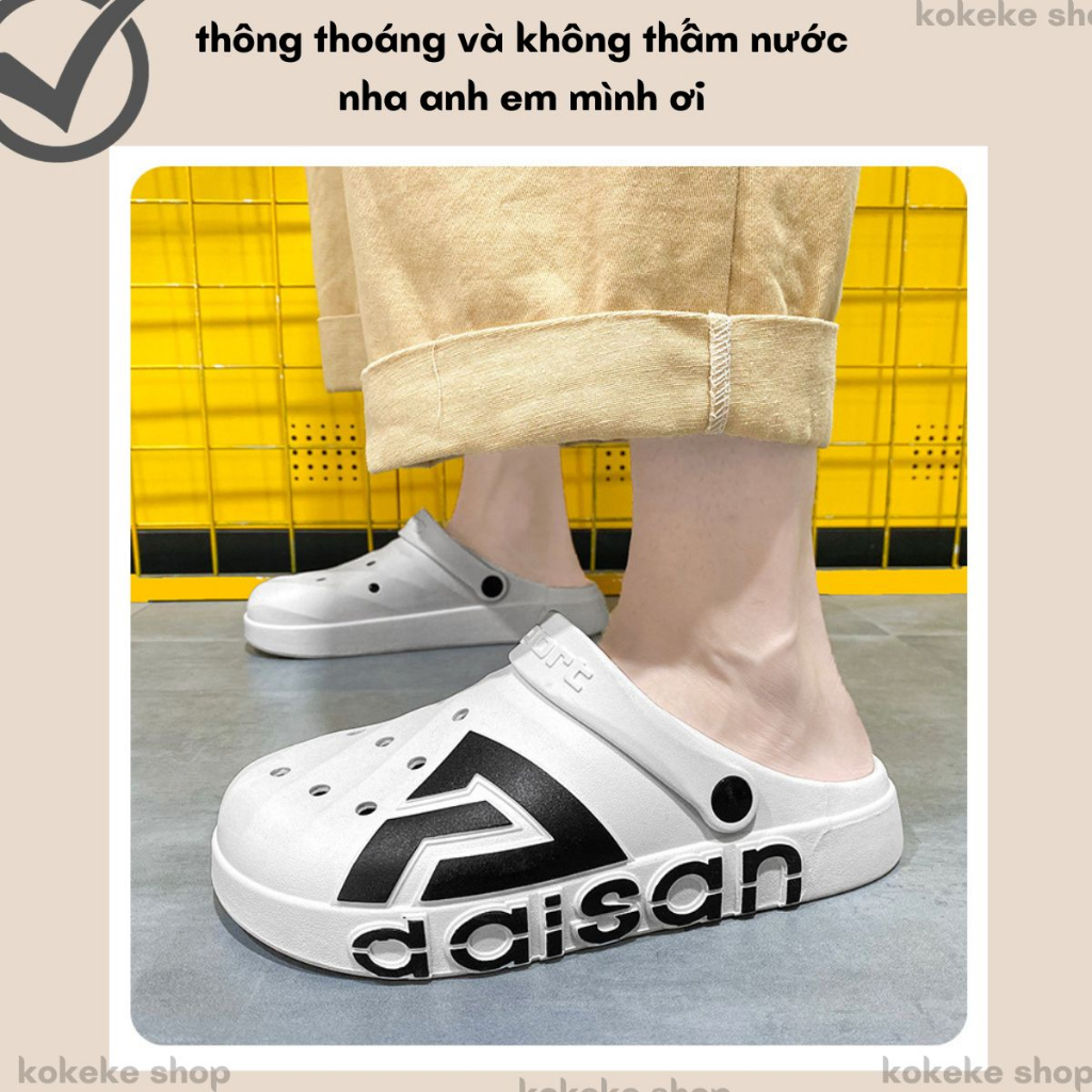 Dép sục nam,DAISAN,dép crocs nam,dép crocs đế cao,sục crocs,sục nam,crocs nam,crocs đế cao,phong cách trẻ trung,thể thao