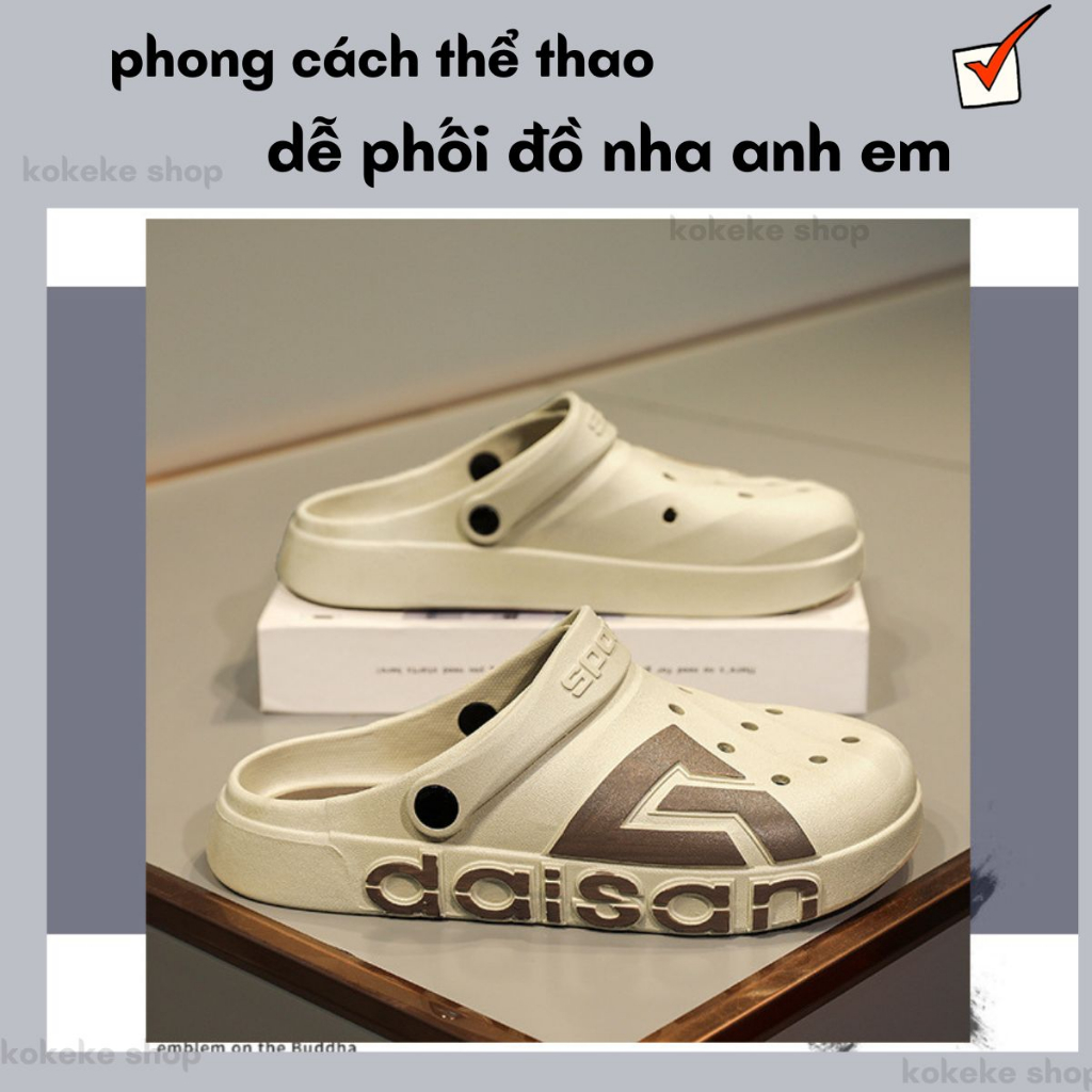 Dép sục nam,DAISAN,dép crocs nam,dép crocs đế cao,sục crocs,sục nam,crocs nam,crocs đế cao,phong cách trẻ trung,thể thao