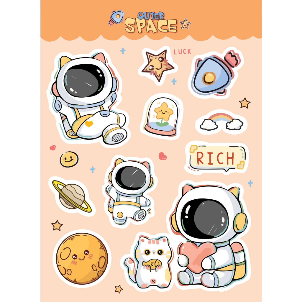 1 TỜ Sticker hoạt hình dễ thương TONTON, PHI HÀNH GIA, POCHACCO, DINO cute trang trí