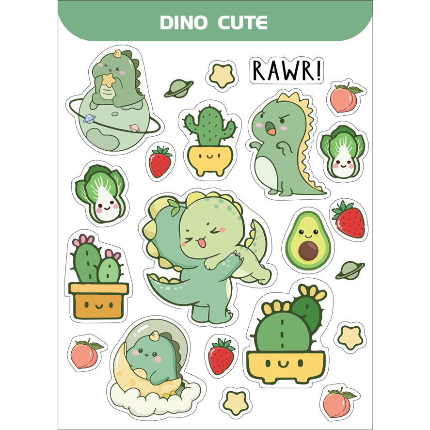 1 TỜ Sticker hoạt hình dễ thương TONTON, PHI HÀNH GIA, POCHACCO, DINO cute trang trí