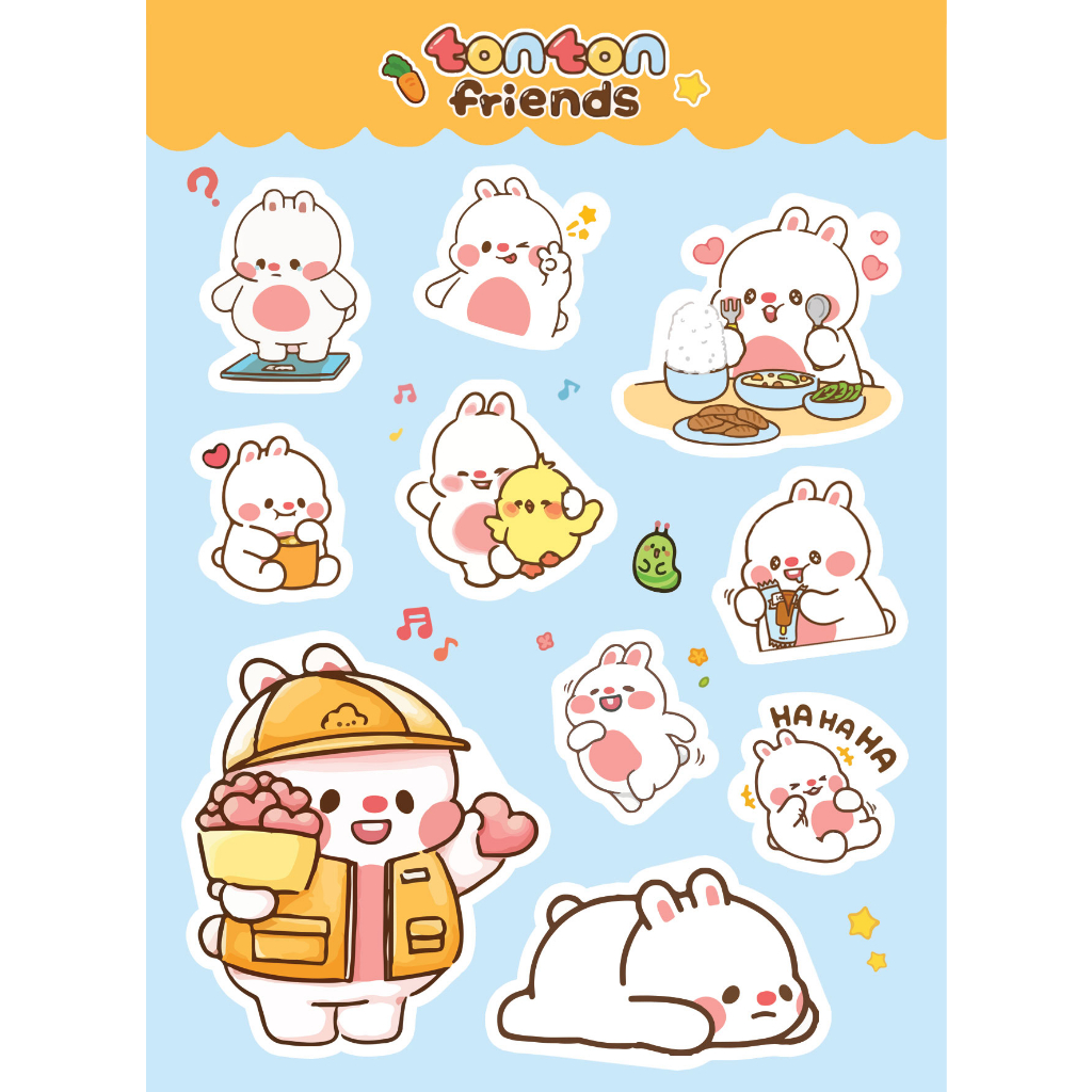 1 TỜ Sticker hoạt hình dễ thương TONTON, PHI HÀNH GIA, POCHACCO, DINO cute trang trí