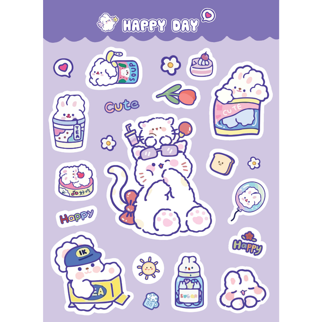 1 TỜ Sticker hoạt hình dễ thương TONTON, PHI HÀNH GIA, POCHACCO, DINO cute trang trí