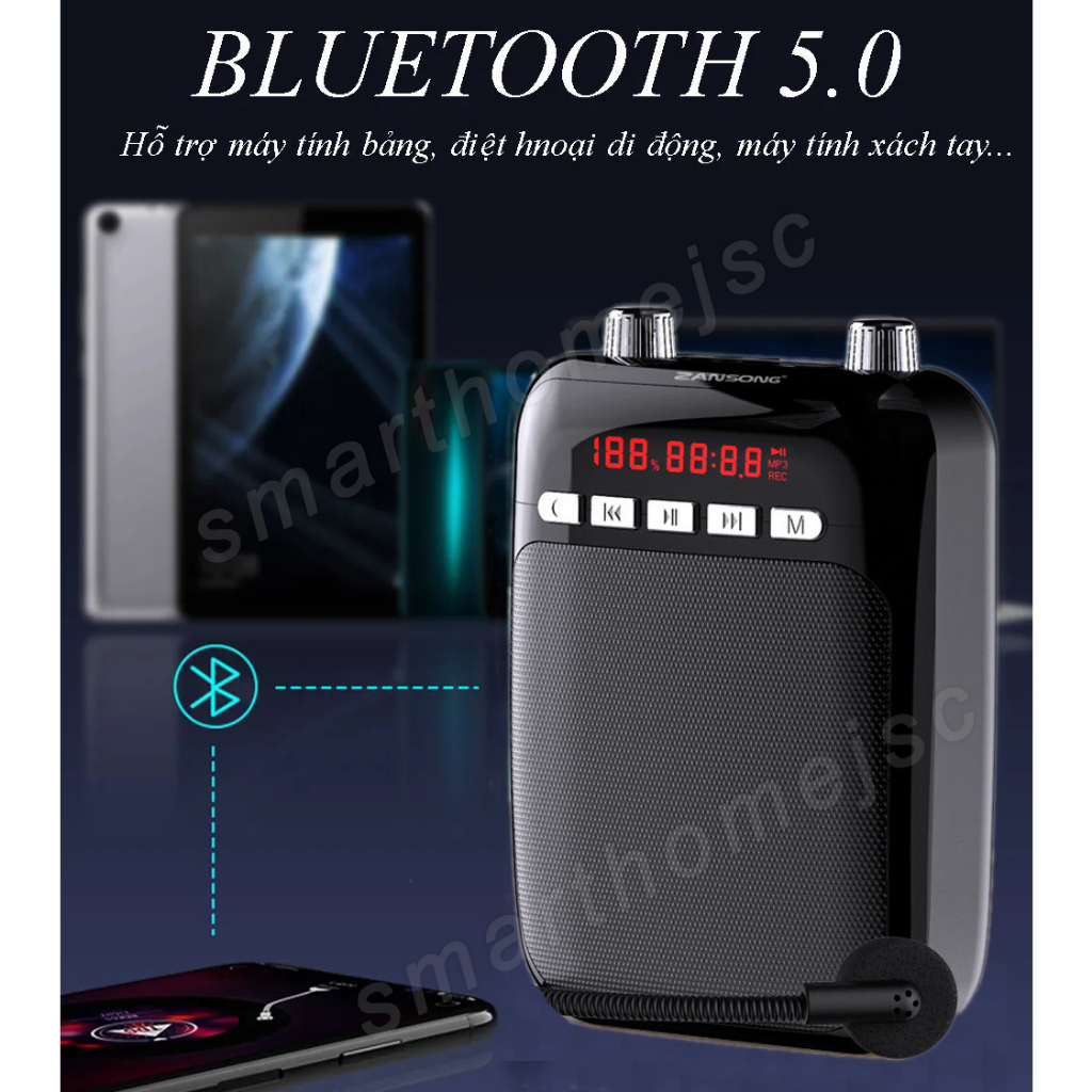 Máy trợ giảng KAW Zansong M70, kèm mic cài đầu không dây cao cấp