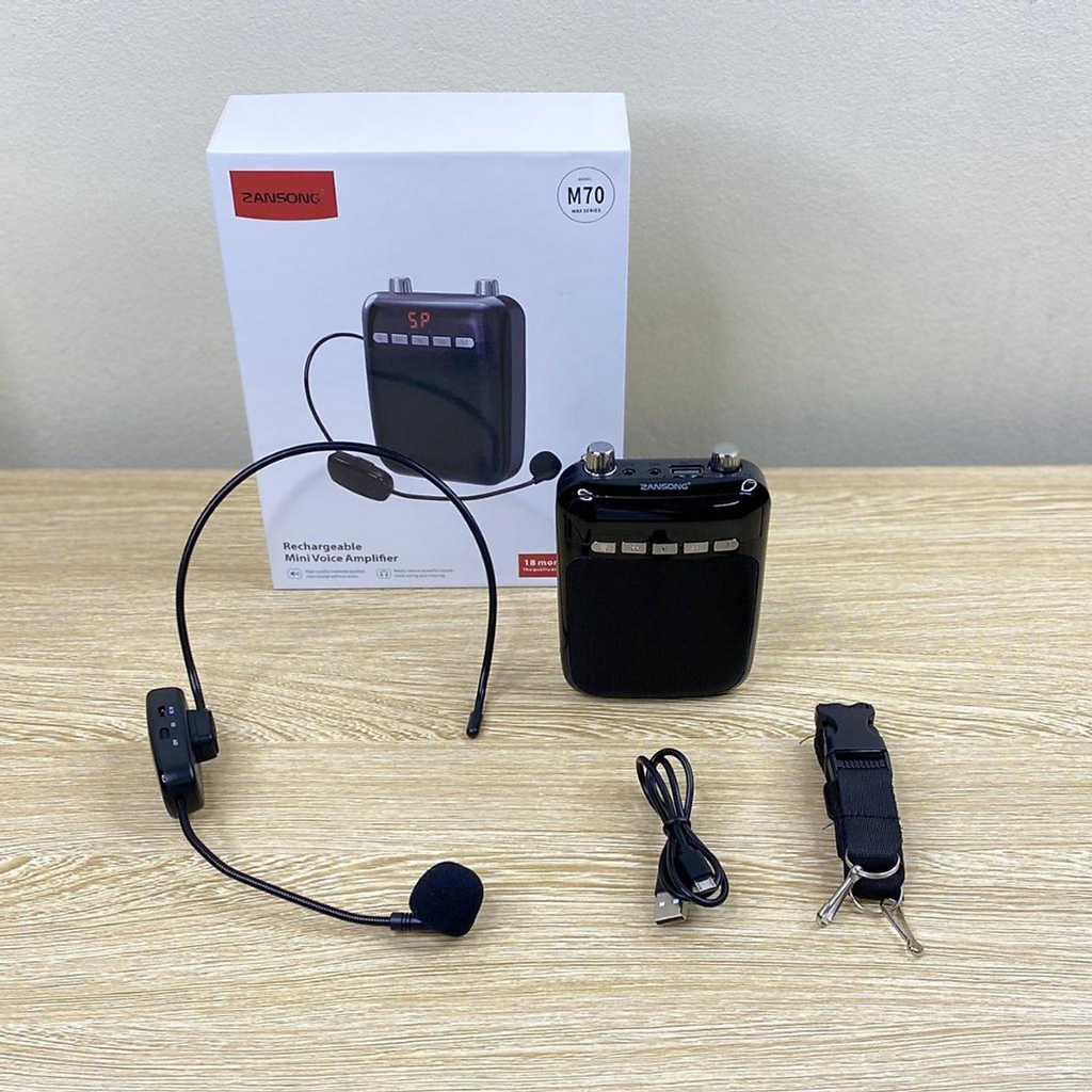 Máy trợ giảng KAW Zansong M70, kèm mic cài đầu không dây cao cấp