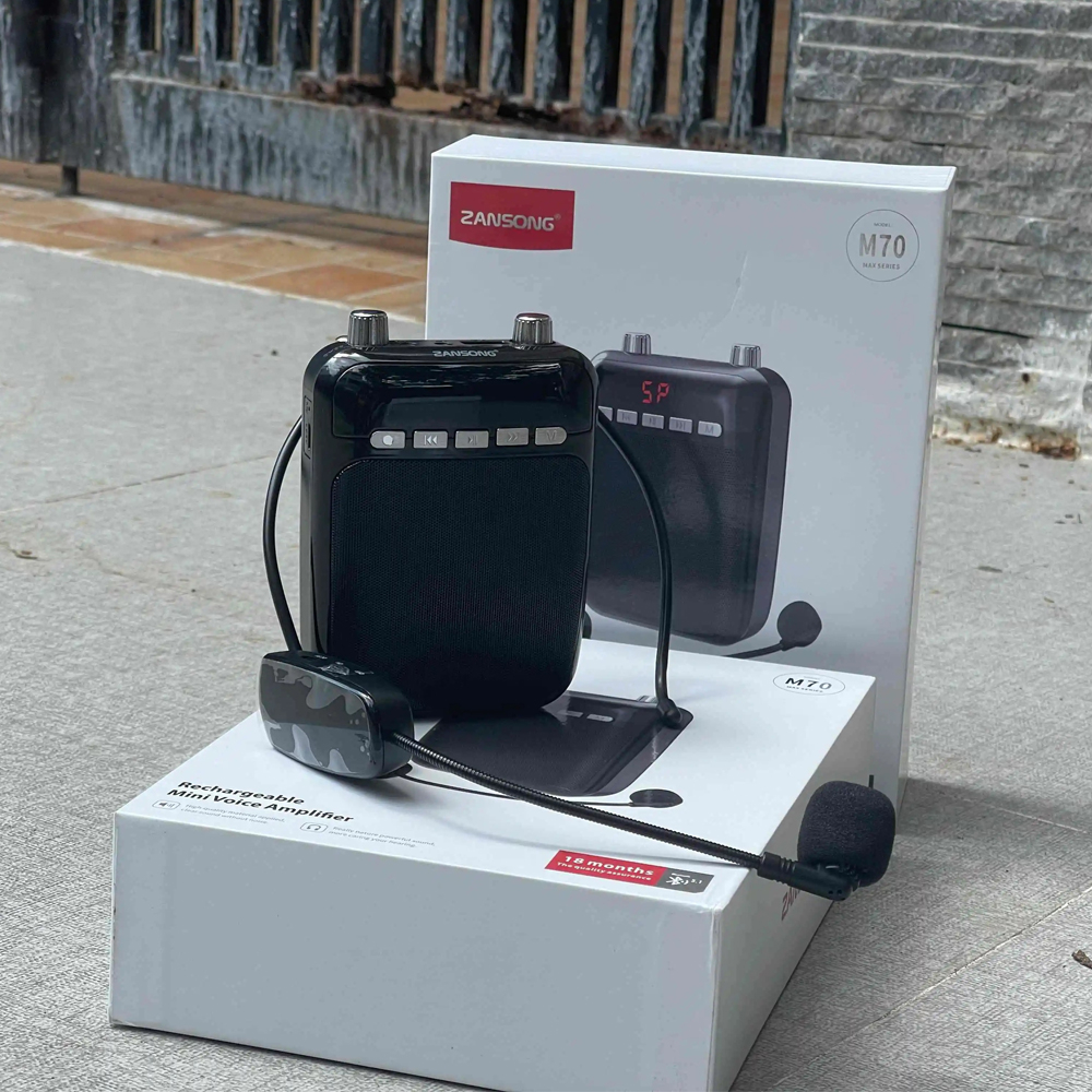 Máy trợ giảng KAW Zansong M70, kèm mic cài đầu không dây cao cấp