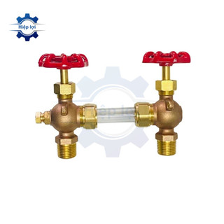 Bộ van thau khoá ống thuỷ 16mm - van ống thuỷ lò hơi ren 21