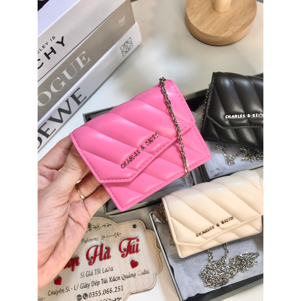 Ví nhỏ nữ - ví mini Cê ka kèm dây đeo nắp chéo